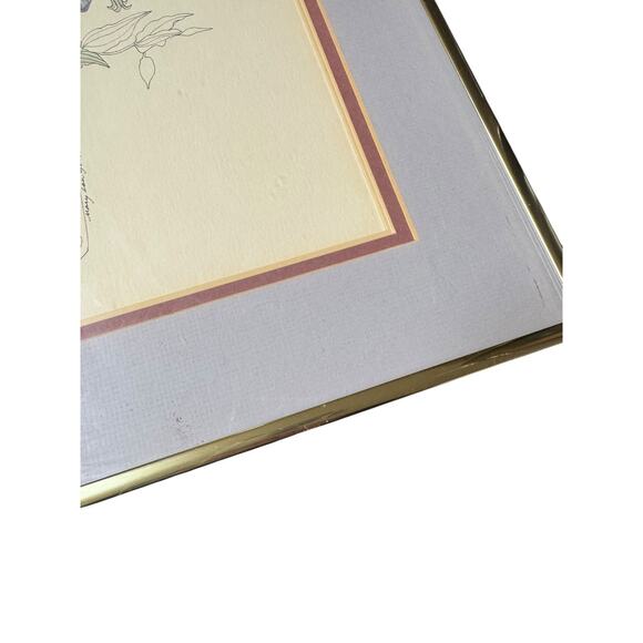 Mary Lou Goertzen Wildflower Bouquet Art Print Framed Vintage Floral Cottage - Picture 6 of 11